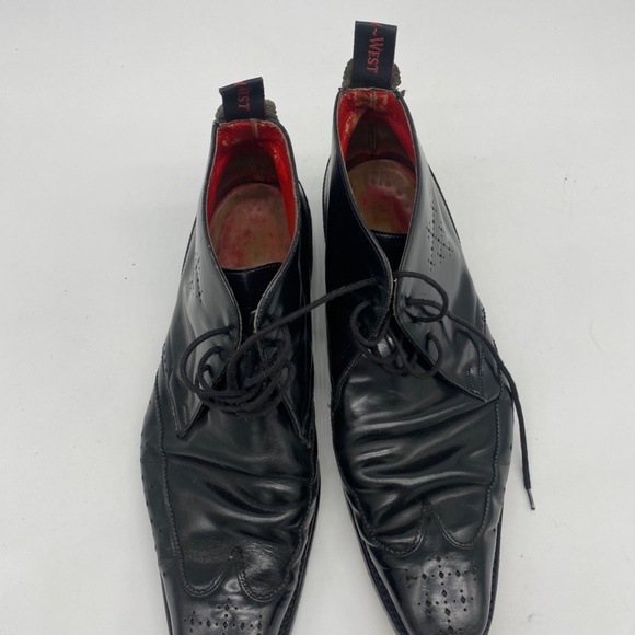 Jeffrey West Handmade in England Black Brogue Boots - Picture 5 of 8